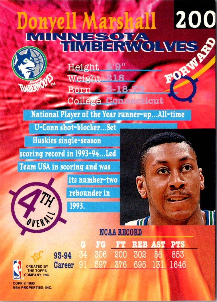 1994 Stadium Club Donyell Marshall