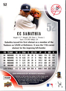 2009 Upper Deck SP CC Sabathia