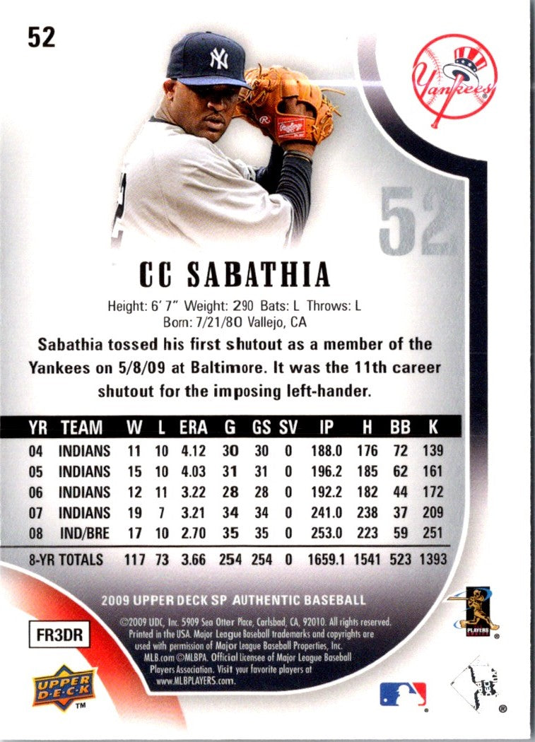 2009 Upper Deck SP CC Sabathia