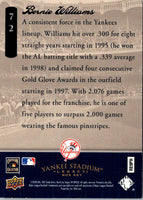 2008 Upper Deck Yankee Stadium Box Set Bernie Williams #72