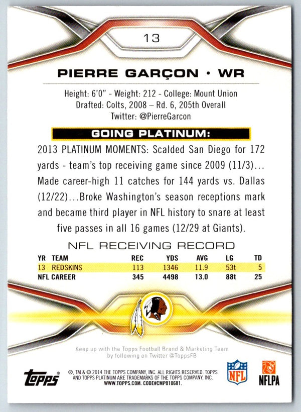 2014 Topps Platinum Pierre Garcon #13