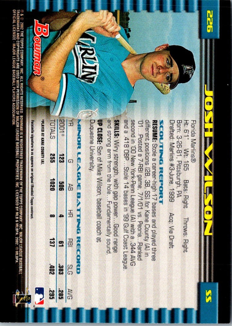 2002 Bowman Josh Wilson