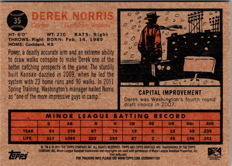 2011 Topps Heritage Minor League Derek Norris