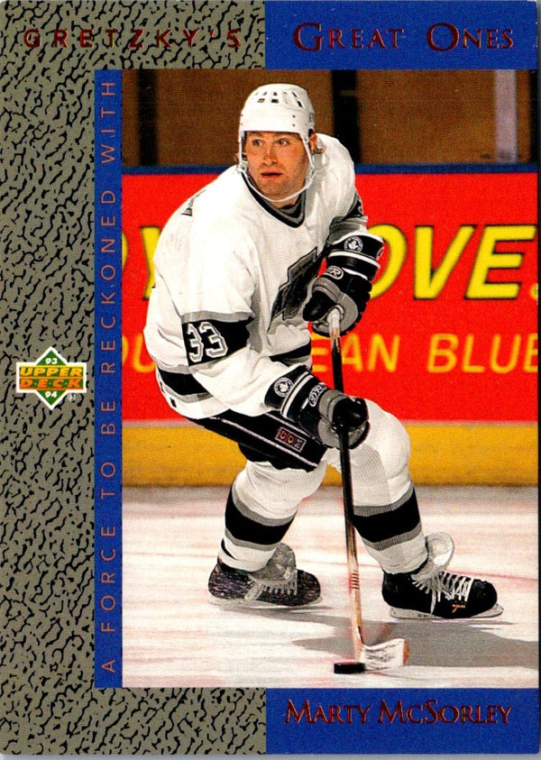 1993 Upper Deck Gretzky's Great Ones Marty McSorley #GG9