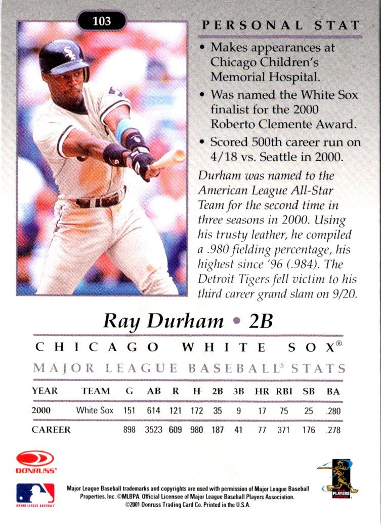 2001 Donruss Signature Ray Durham