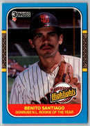 1987 Donruss Highlights Benito Santiago