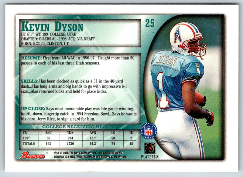 1998 Bowman Kevin Dyson