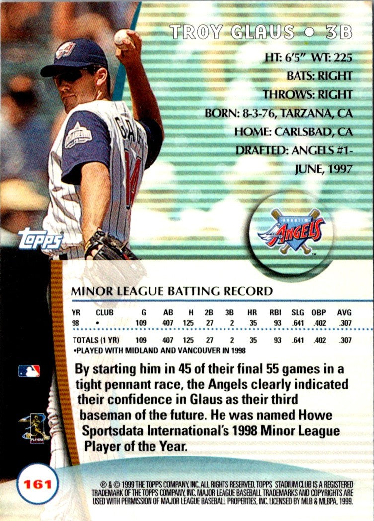 1999 Stadium Club Troy Glaus