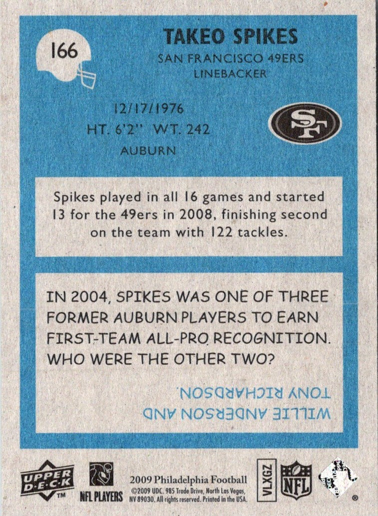 2009 Upper Deck Takeo Spikes