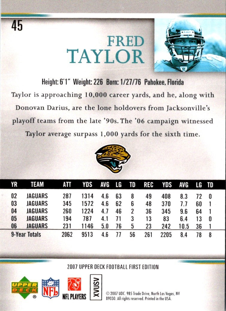 2007 Upper Deck First Edition Fred Taylor