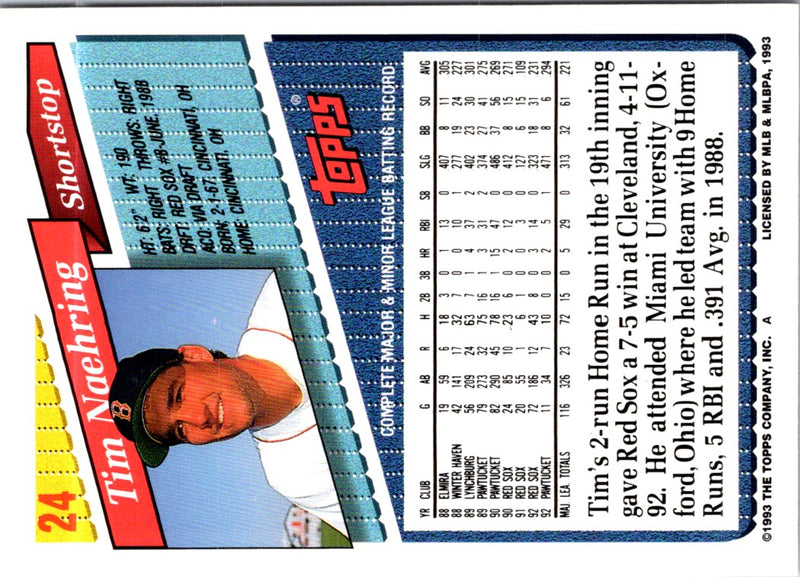 1993 Topps Gold Tim Naehring