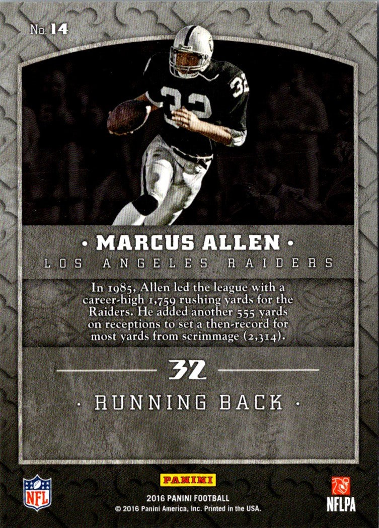 2016 Panini Legends of the Shield Marcus Allen