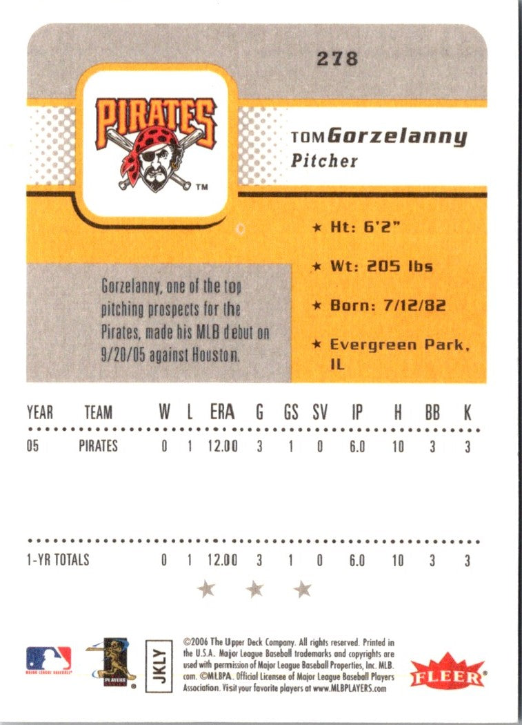 2006 Fleer Tom Gorzelanny