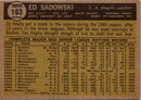 1961 Topps Ed Sadowski