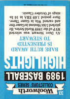 1990 Topps Woolworth Baseball Highlights Dave Stewart #33