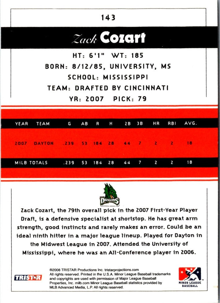 2008 TriStar PROjections Zack Cozart