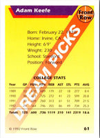 1992 Front Row Dream Picks Adam Keefe #61
