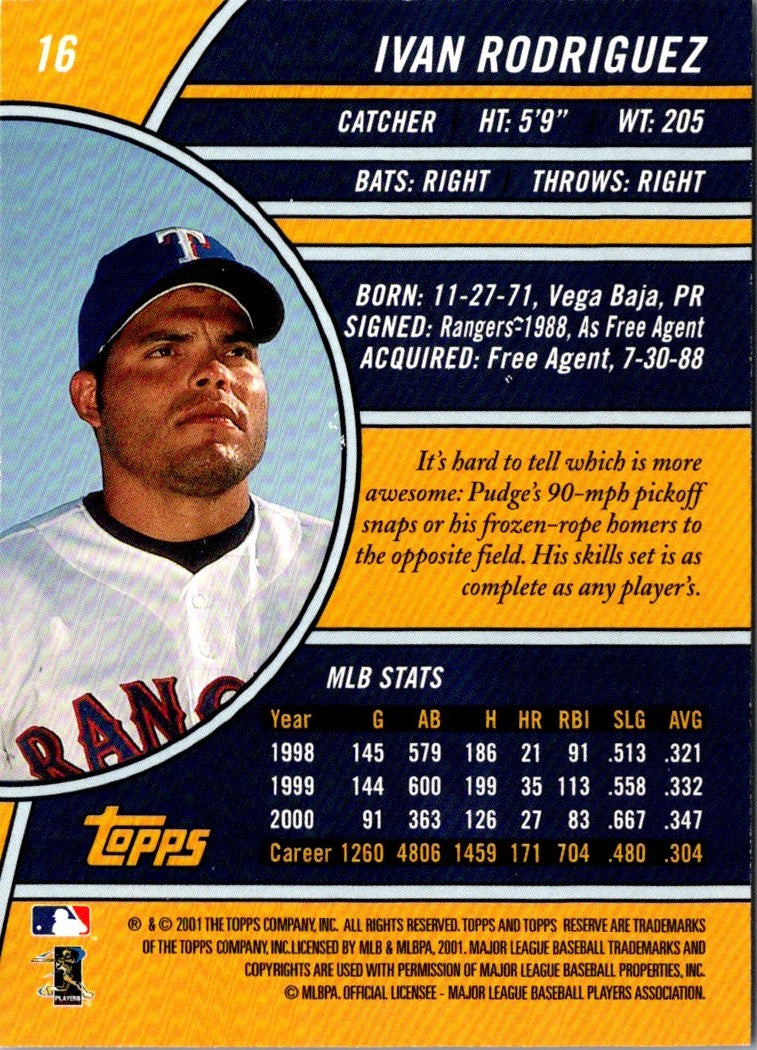 2001 Topps Reserve Ivan Rodriguez