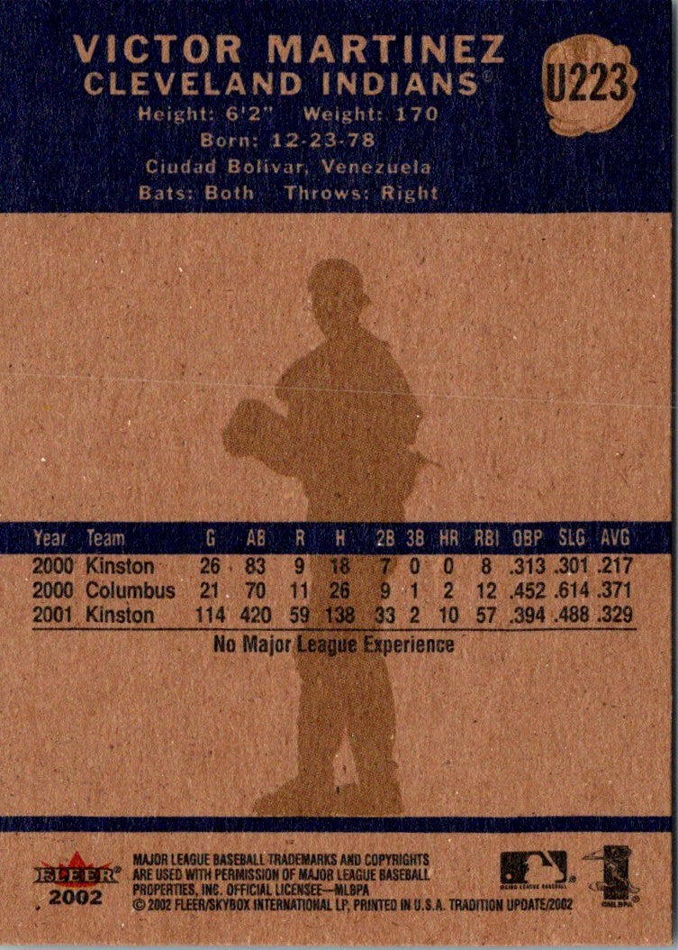 2002 Fleer Tradition Update Victor Martinez