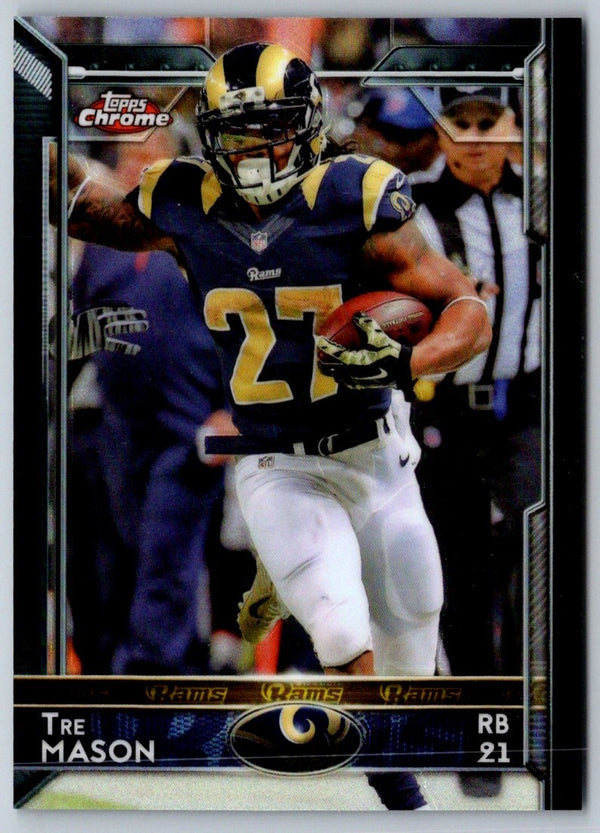 2015 Topps Chrome Blue Wave Refractor Tre Mason #82