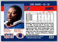 1990 Pro Set Carl Banks #223