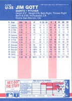 1987 Fleer Update Glossy Jim Gott #U-35