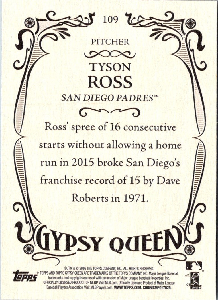 2016 Topps Gypsy Queen Tyson Ross