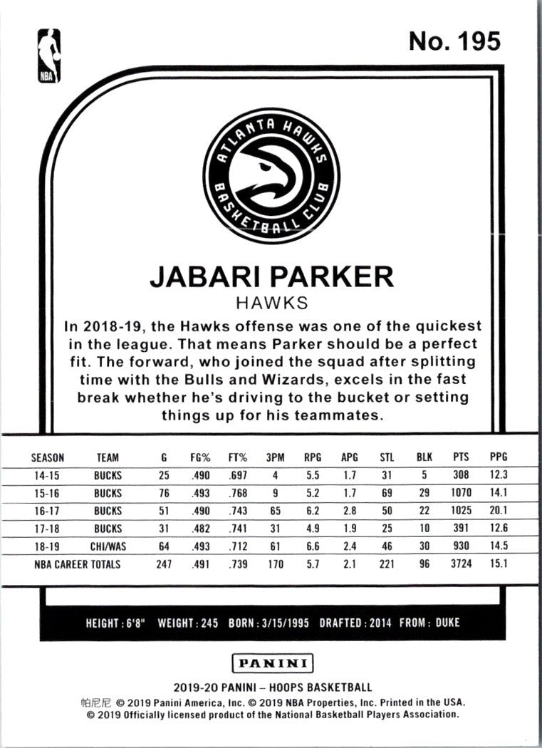 2019 Hoops Jabari Parker