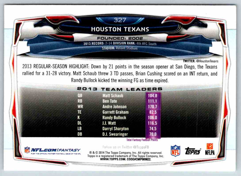 2014 Topps Houston Texans