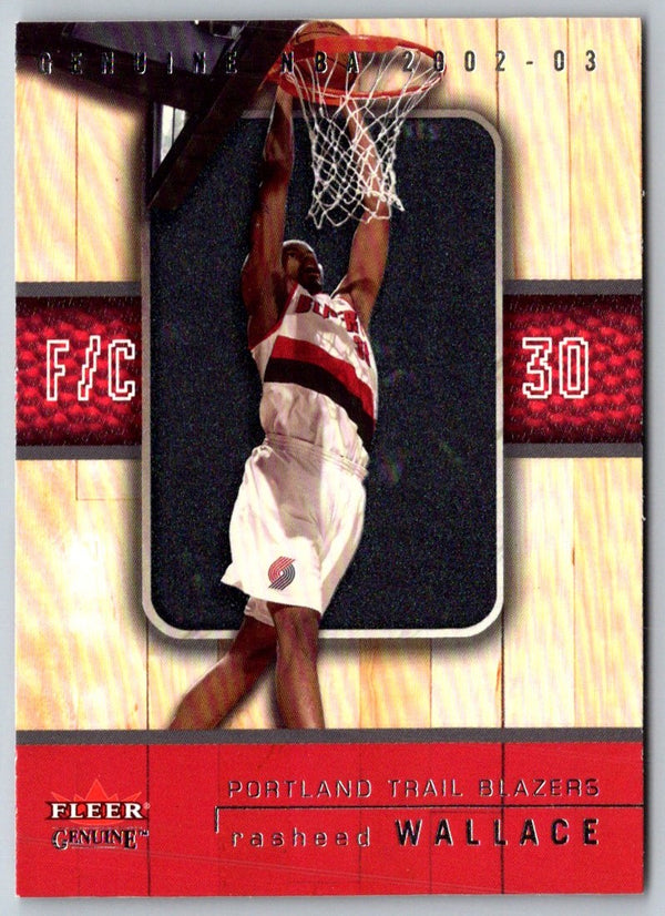 2002 Fleer Genuine Rasheed Wallace #45