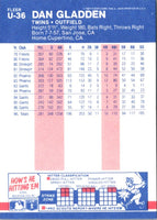 1987 Fleer Update Glossy Dan Gladden #U-36