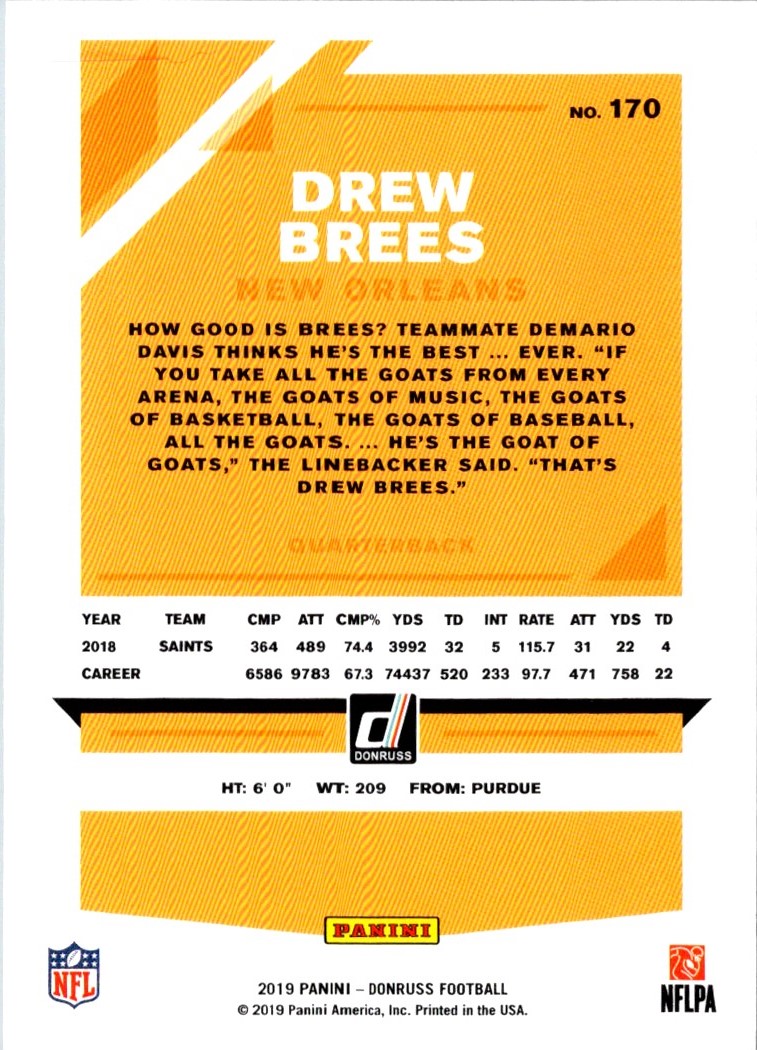 2019 Donruss Drew Brees