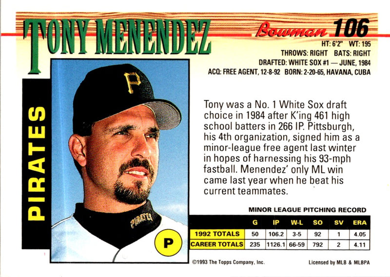 1993 Bowman Tony Menendez