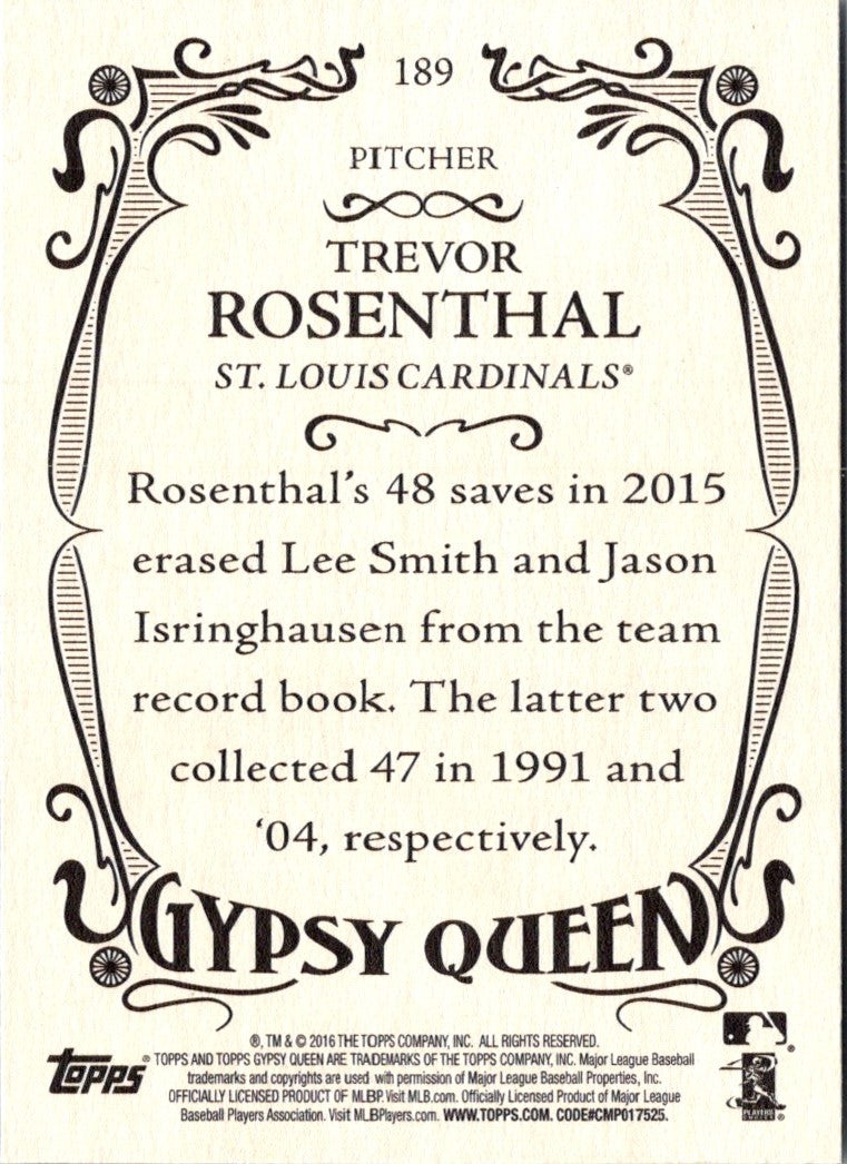 2016 Topps Gypsy Queen Trevor Rosenthal