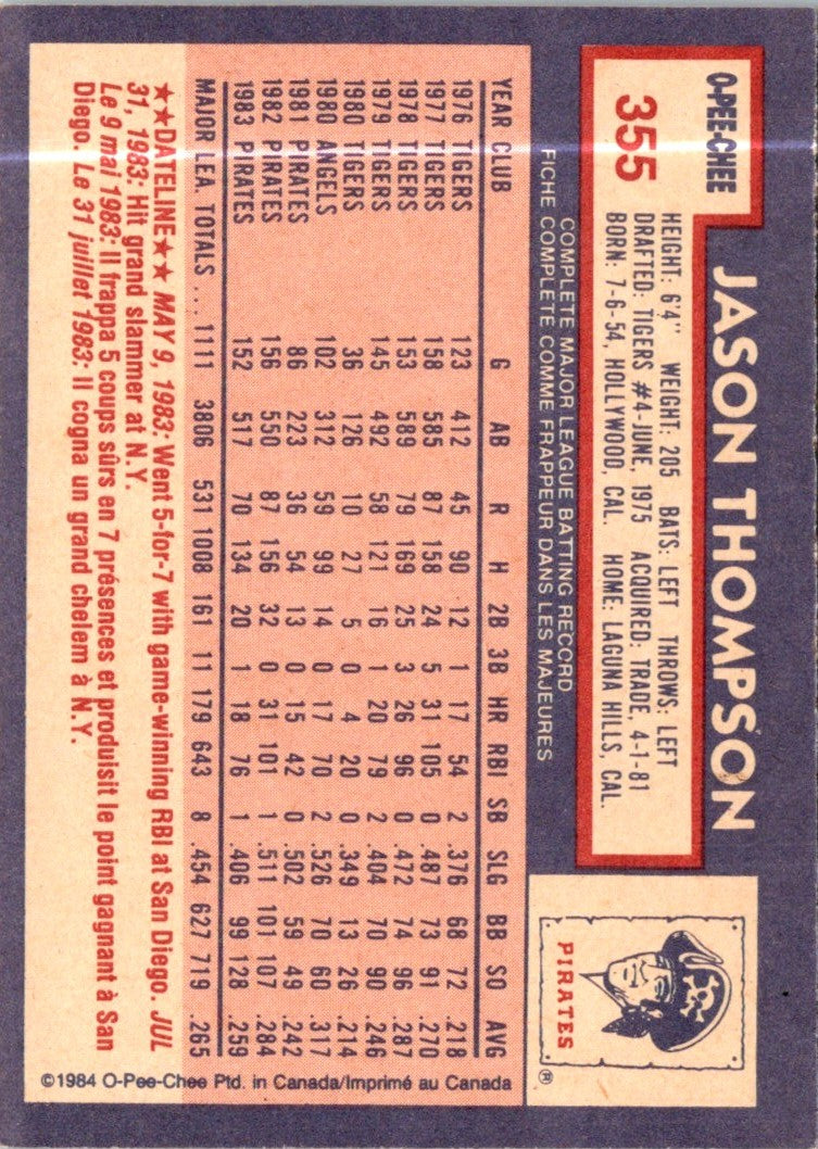 1984 O-Pee-Chee Jason Thompson