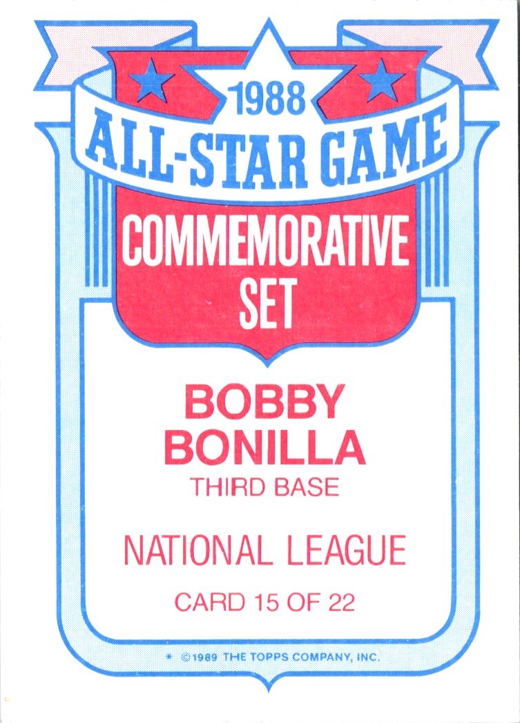 1989 Topps Glossy All-Stars Bobby Bonilla