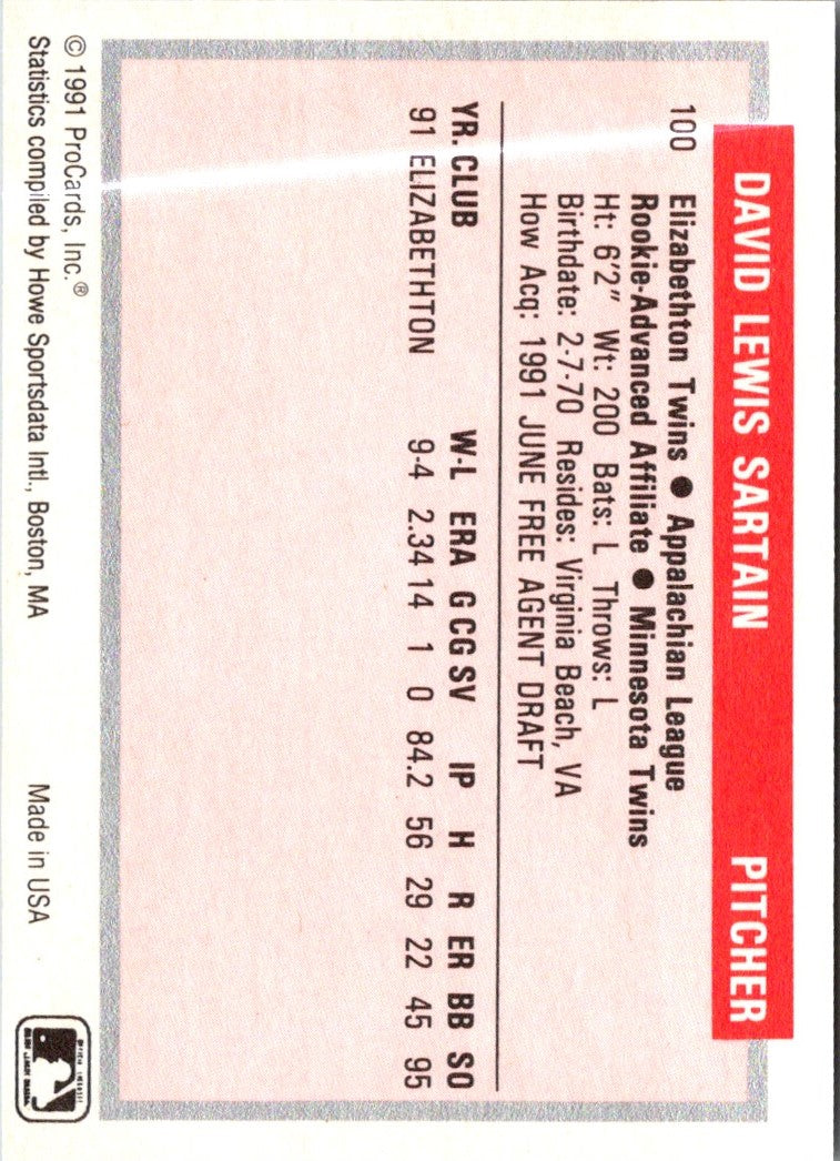 1991 ProCards Dave Sartain