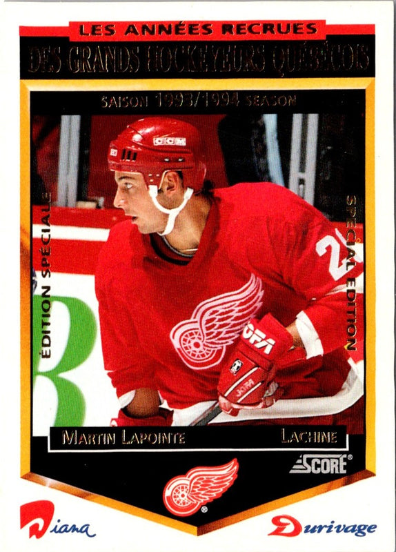1993 Score Durivage Martin Lapointe #6