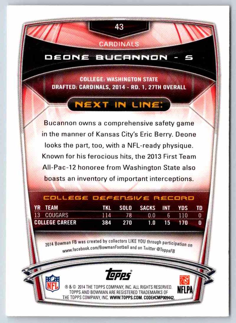 2014 Bowman Football Deone Bucannon