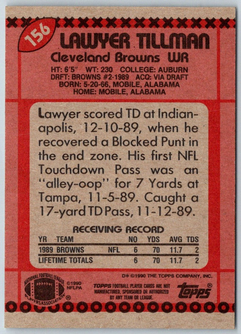 1990 Topps Lawyer Tillman