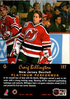 1991 Pro Set Platinum Craig Billington #197 Rookie