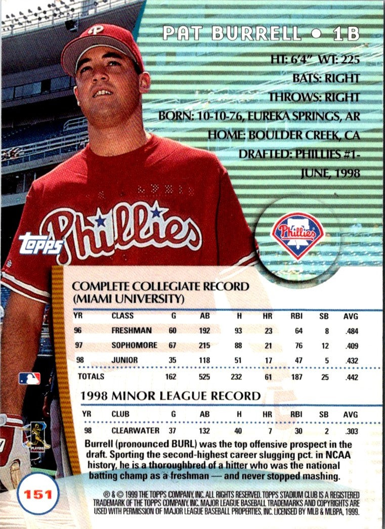 1999 Stadium Club Pat Burrell