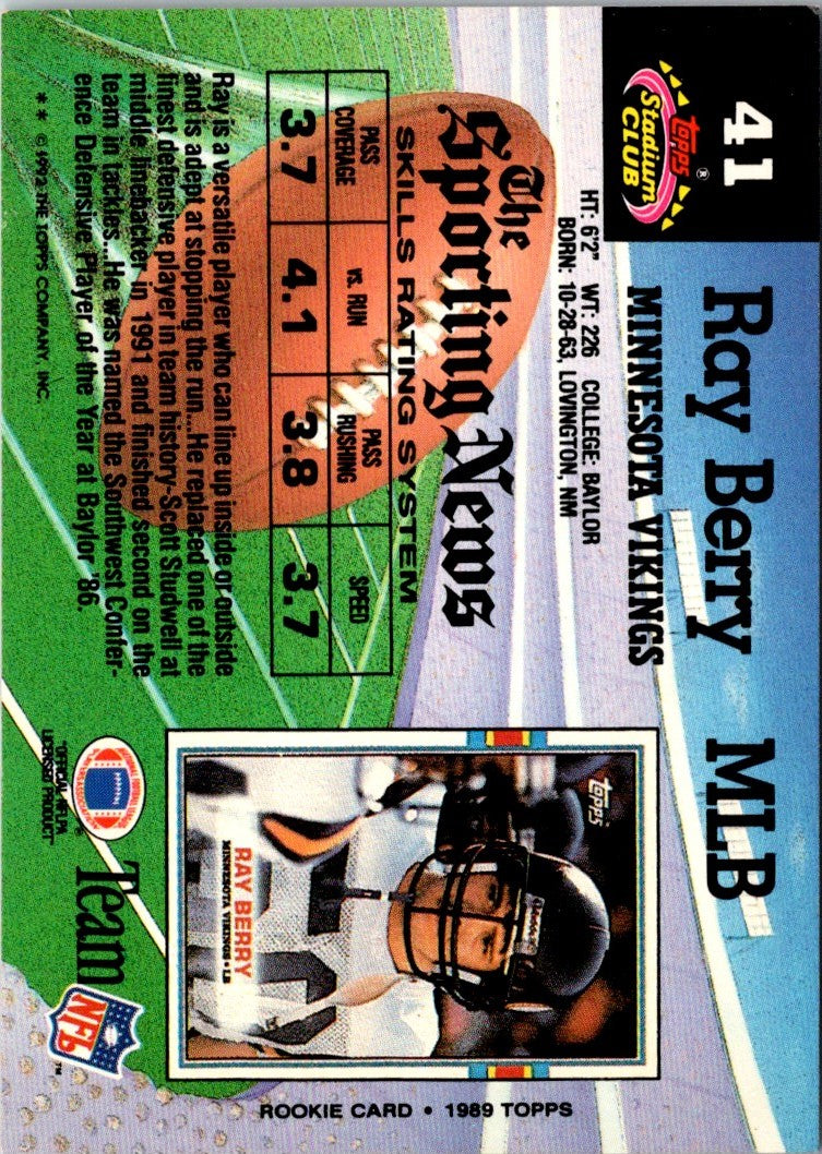 1992 Stadium Club Ray Berry