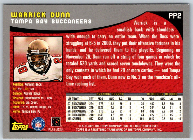 2001 Topps Promos Warrick Dunn