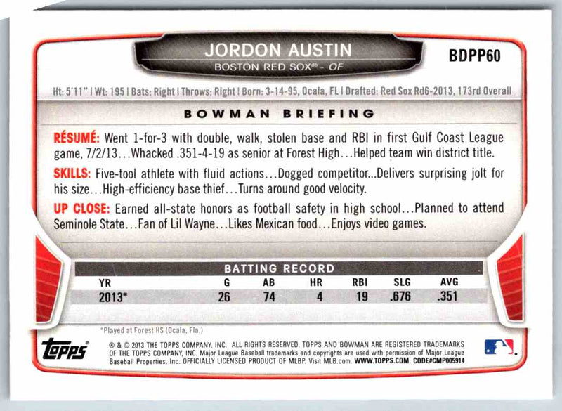 2013 Bowman Jordon Austin