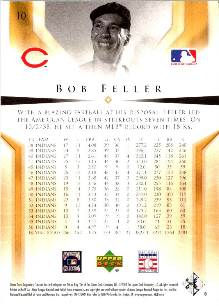2004 SP Legendary Cuts Bob Feller