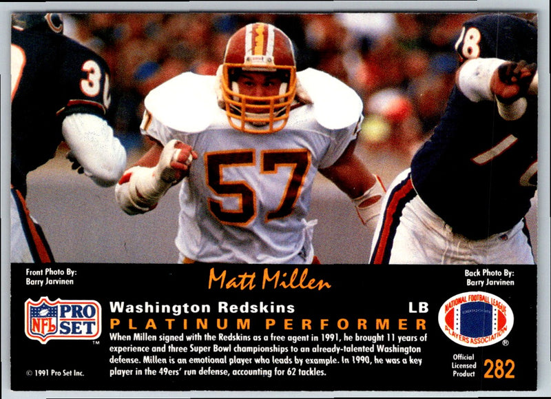 1991 Pro Set Platinum Matt Millen