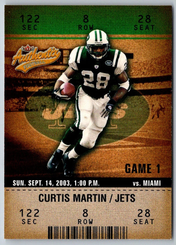 2003 Fleer Authentix Curtis Martin #5