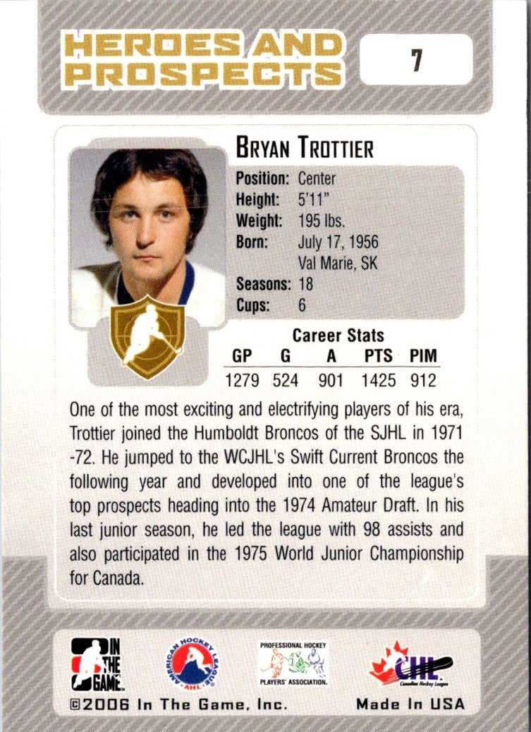 2006 In The Game Heroes and Prospects Bryan Trottier