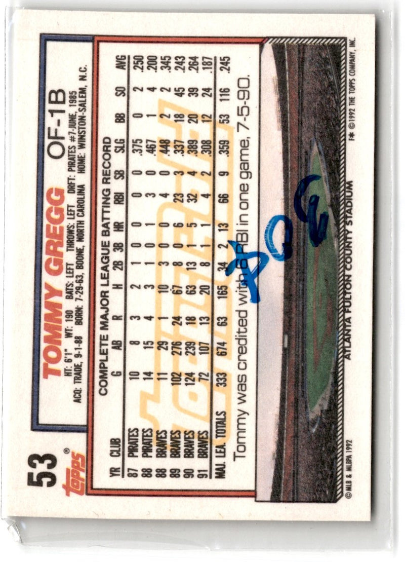 1992 Topps Tommy Gregg